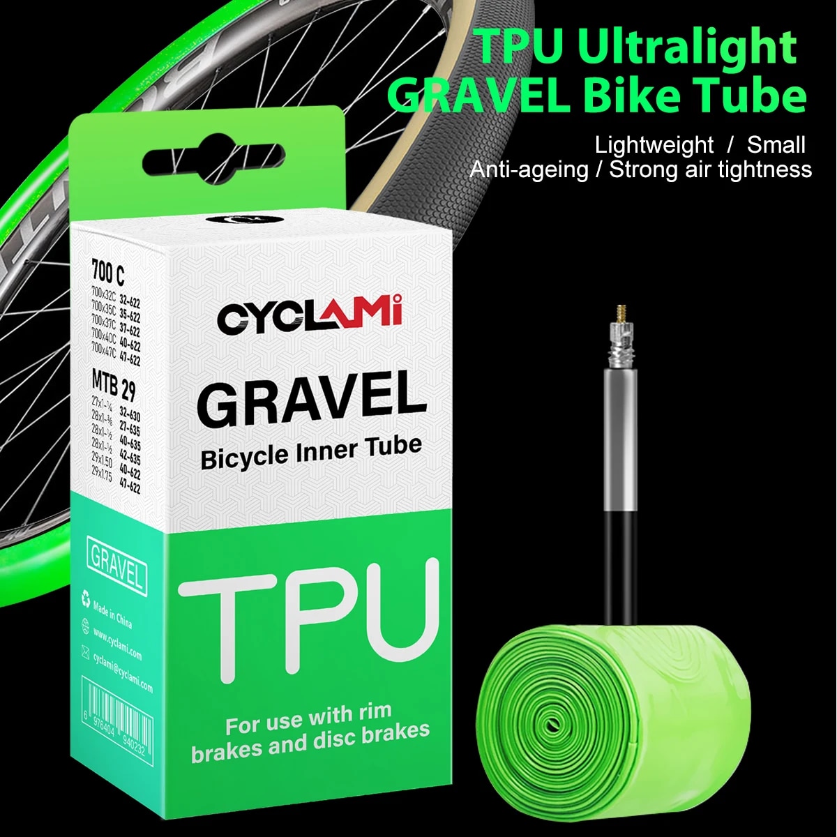 Inner Tube 700C - CYCLAMI ultraligero de carretera MTB 29