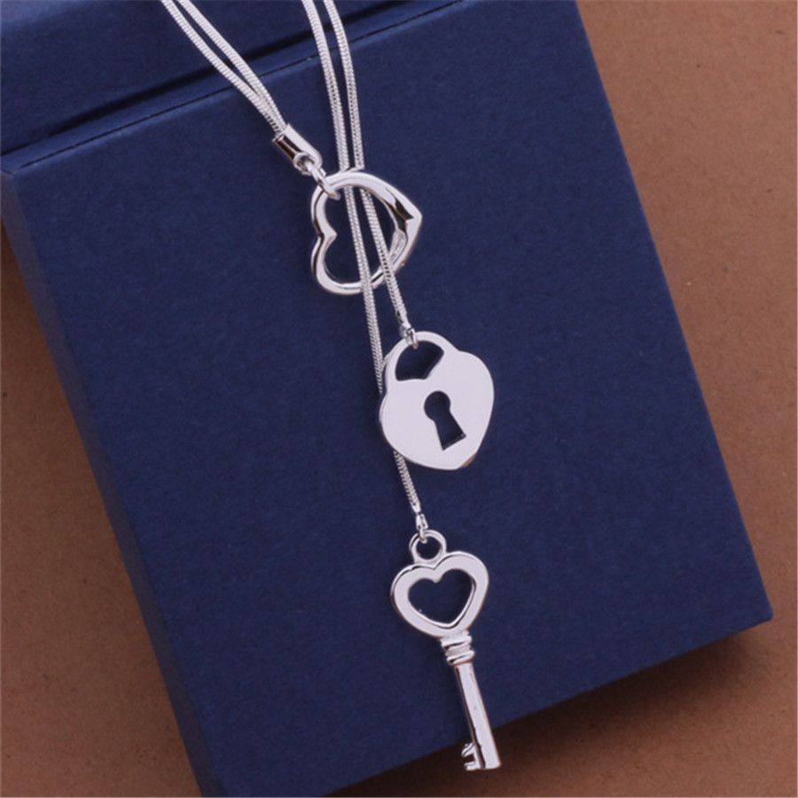 Collar de plata de ley 925 con - Chain Lock Combination reseña y precio
