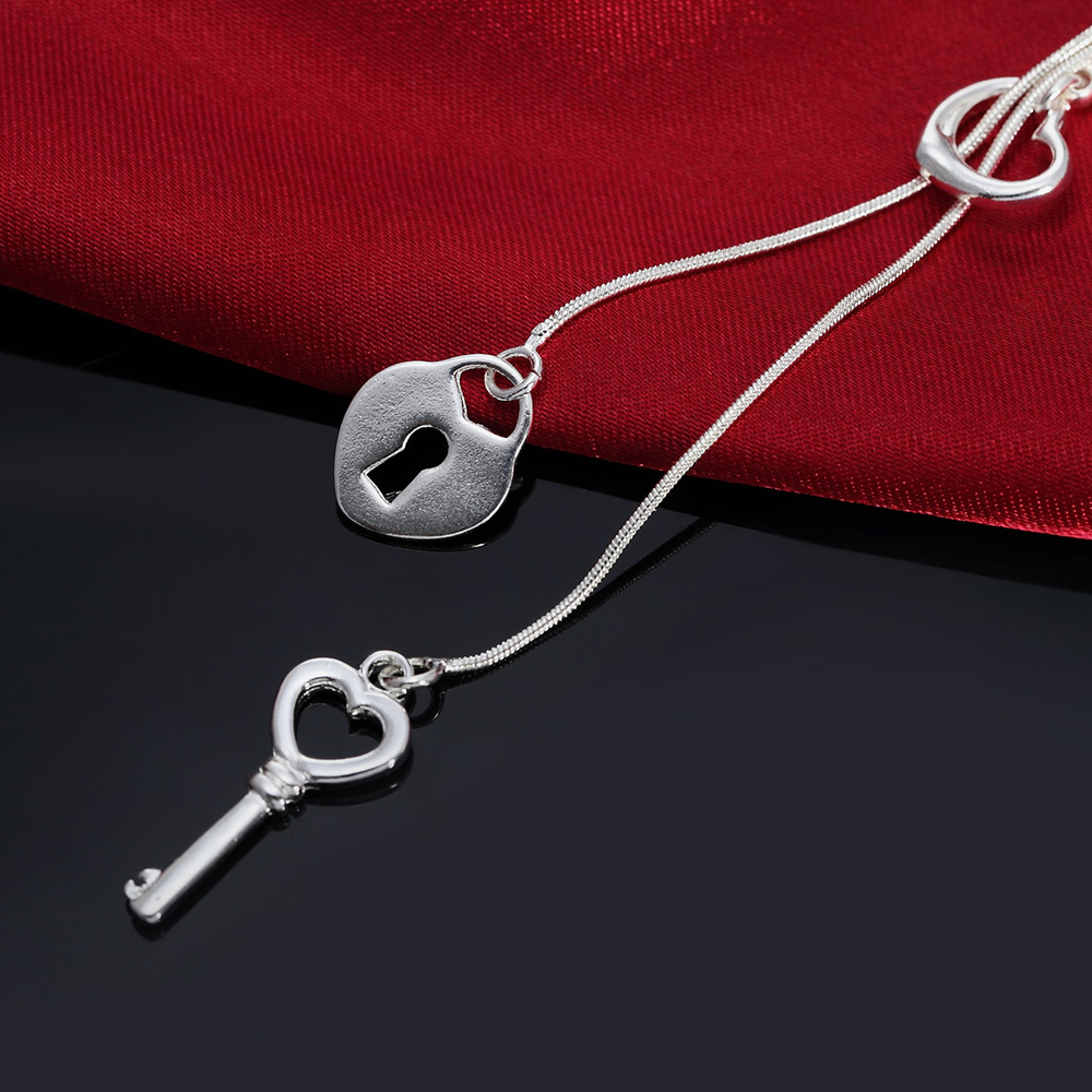 Collar de plata de ley 925 con - Chain Lock Combination reseña y precio